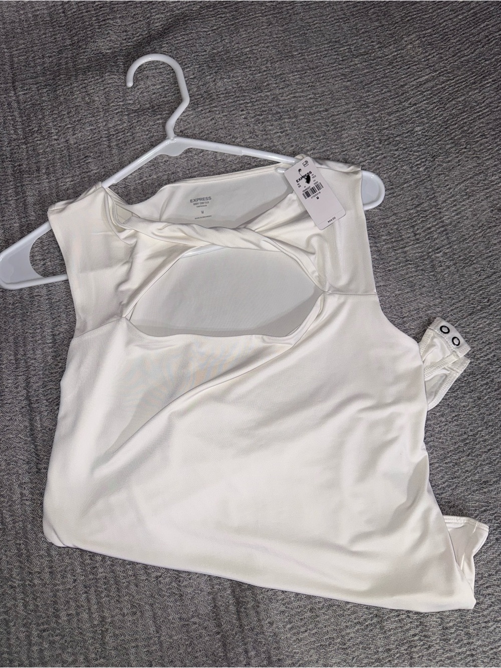 Express White Cutout Tank Bodysuit